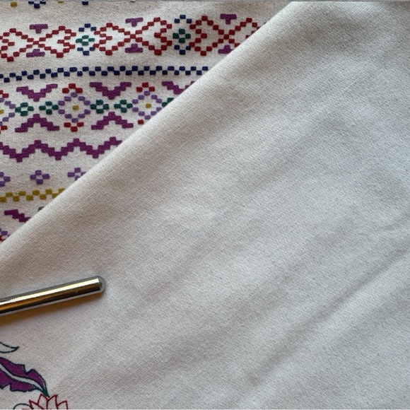 Vintage BLAST Petites Cream Floral Geometric Print Sweatshirt – Size M - Picture 10 of 12